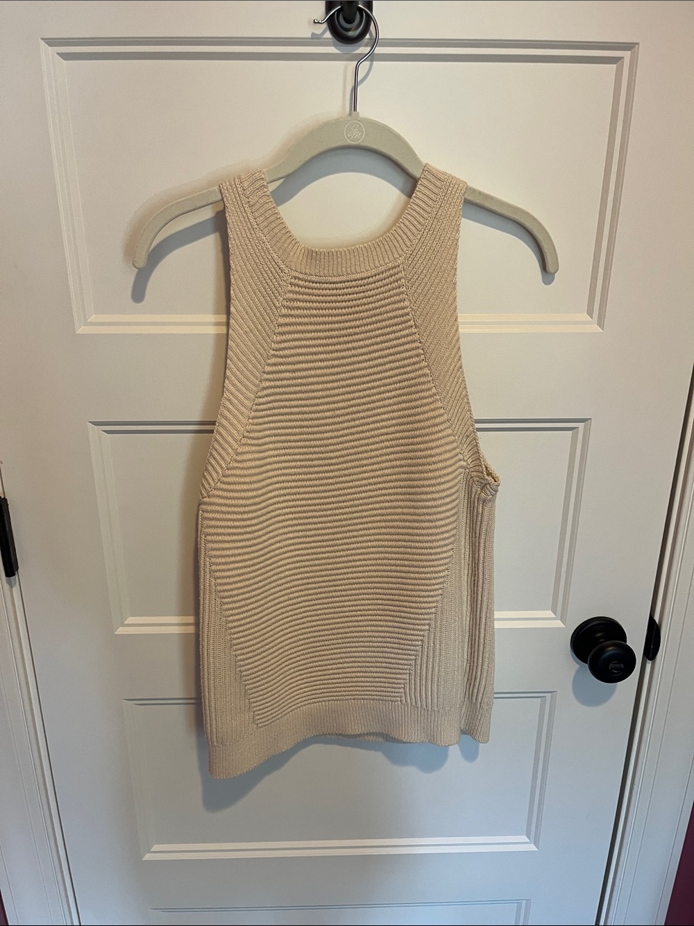 J Brand Cream Ribbed Knit Racerback Tank - Picture 3 of 3